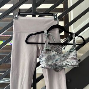 Lululemon Athletica Gray and Cream Activewear Set